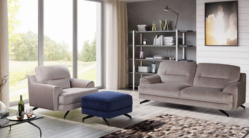 Kanapé szett puffal és fotellel.